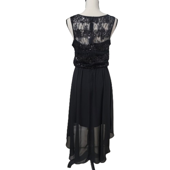 Bisou Bisou, Size 8 Sequin, Lace High Low Hem Cocktail Dress, Gently Used Cond. - Picture 4 of 16